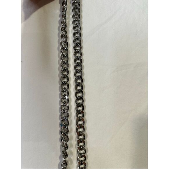 MICHAEL KORS logo silver metal chain link adjustable belt - Picture 3 of 6